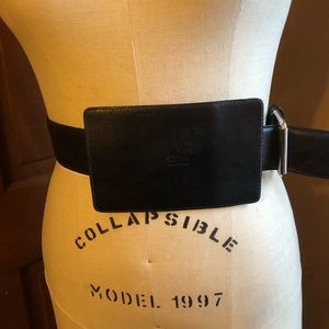 Chloe XS Black Leather Belt Unique Patch